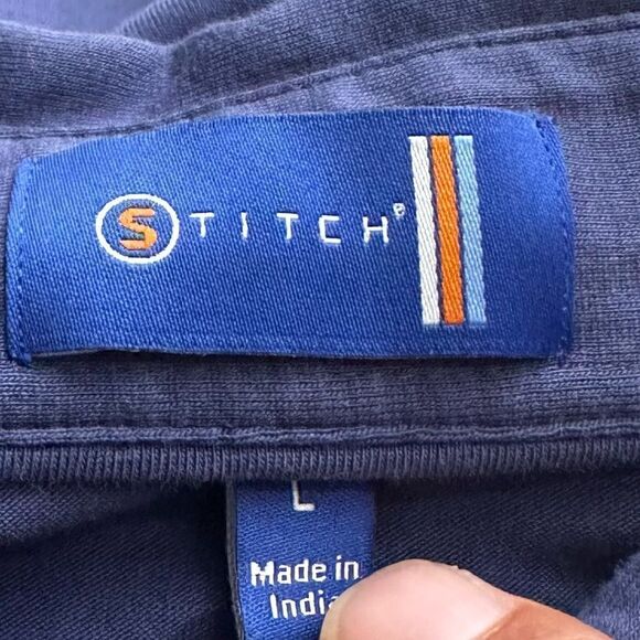 Stitch Large Navy Blue Short Sleeve Golf Polo in Size Large - Picture 3 of 5